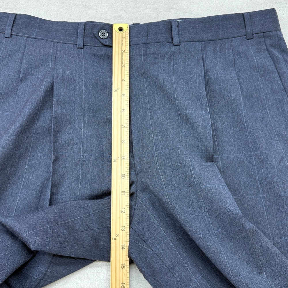 Evan-Picone Suit Mens 44L Navy Blue Pinstripe Wool 2-Piece Blazer Trousers USA - Picture 14 of 16